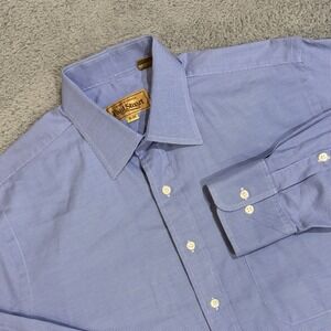 Vintage Paul Stuart Oxford Shirt Men's 16-35 Micro Check White/Blue Button Up